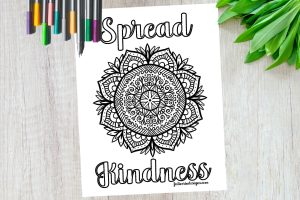 spread kindness mandala coloring page