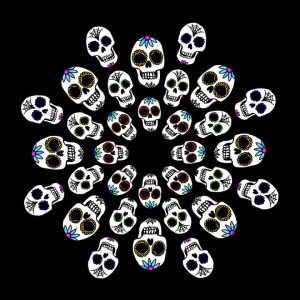 day of the dead halloween mandalatober mandala art