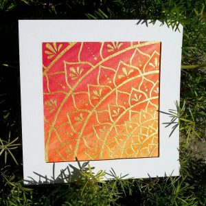 orange sun mandala painting mandalatober