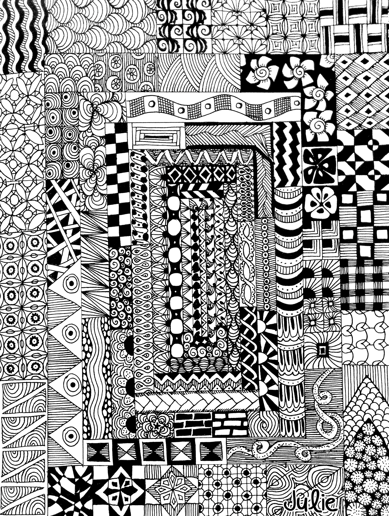 tangled all the way around zentangle art