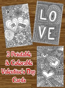 printable colorable zentangle inspired valentines day cards