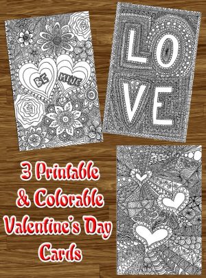 printable colorable zentangle inspired valentines day cards