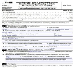 how to fill out us tax withholding W-8BEN form