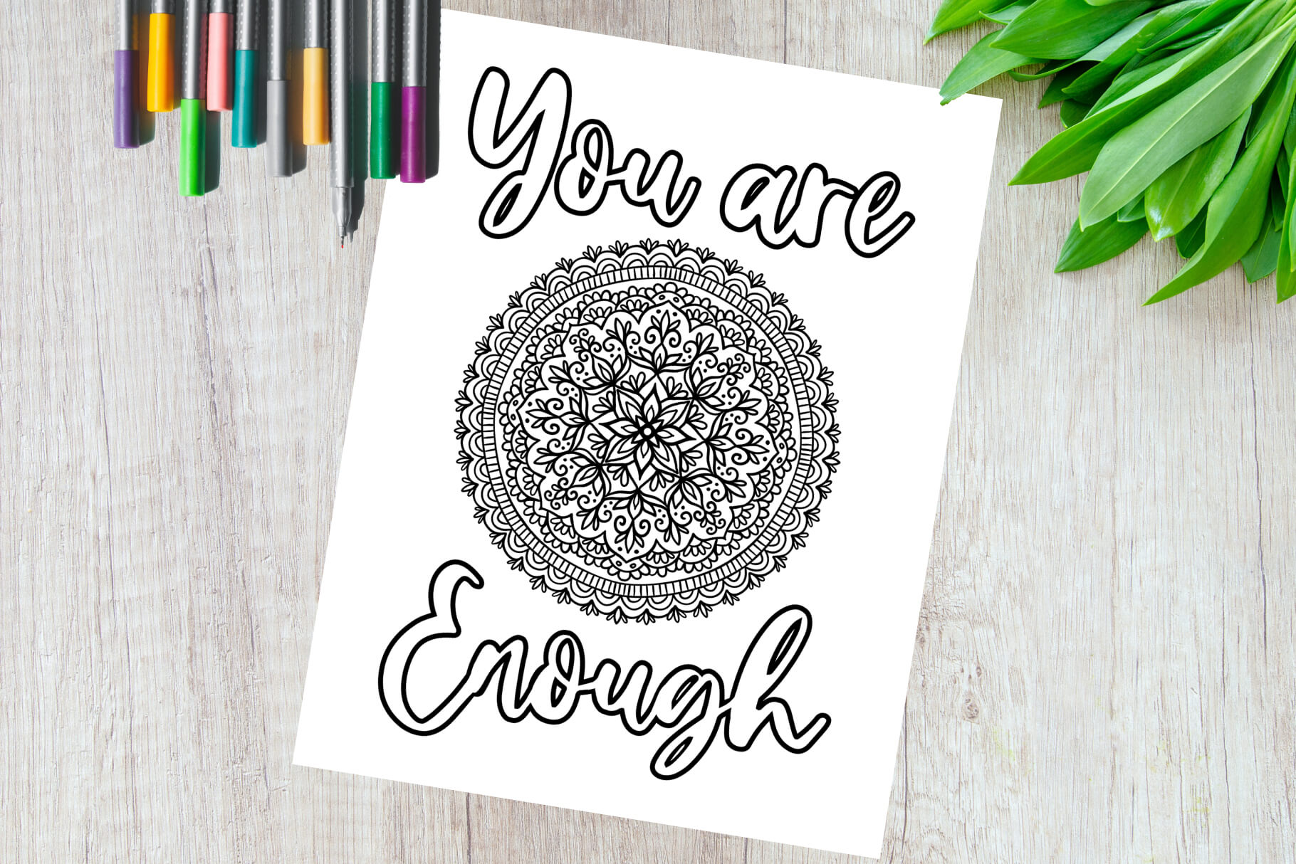 you are enough mandala coloring page