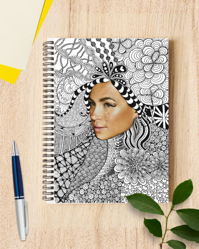 zen doodle art with collage