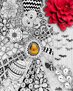 easter egg flower zentangle art