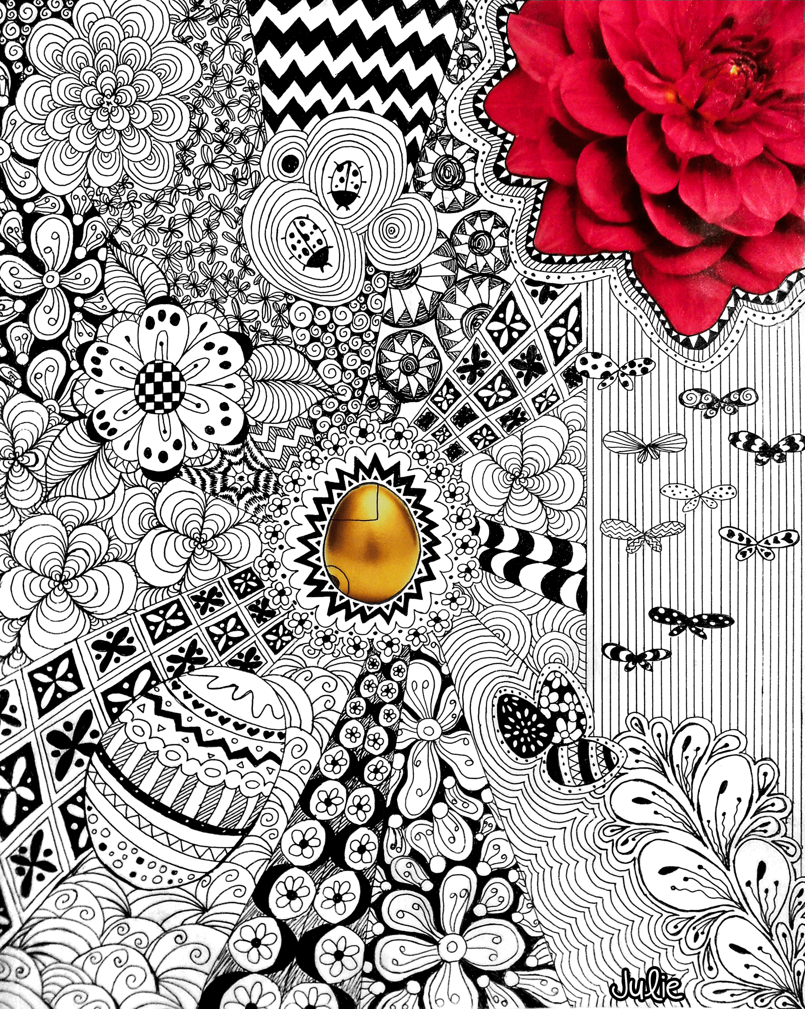 easter spring doodle art drawing